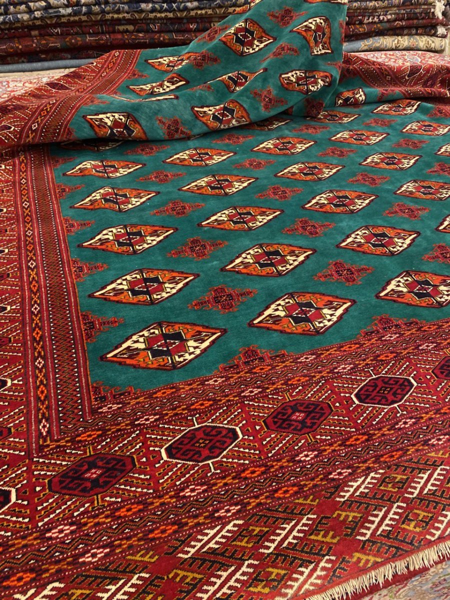 Tappeto Persiano Turkomen silk semi antico 300 x 225 cm - immagine 5