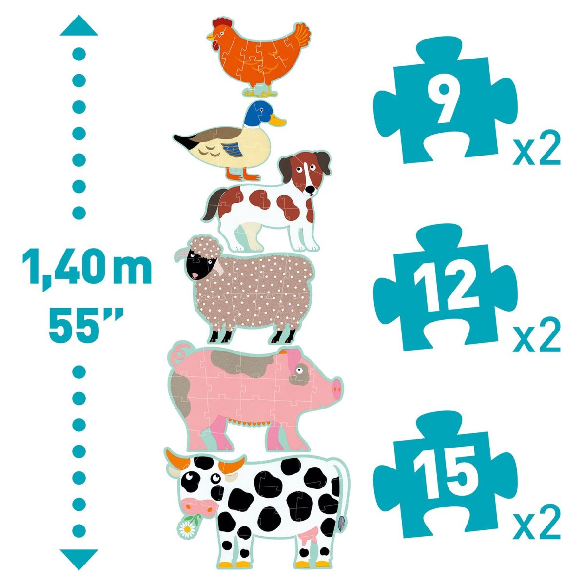 Puzzle giganti con animali Honoré & Friends (6 soggetti) - immagine 3
