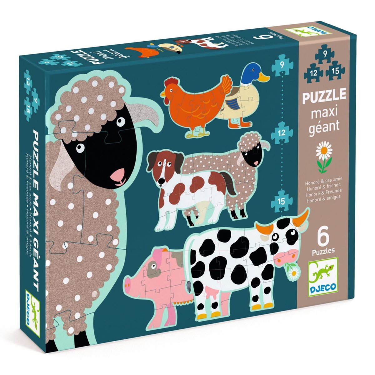 Puzzle giganti con animali Honoré & Friends (6 soggetti) - immagine 4