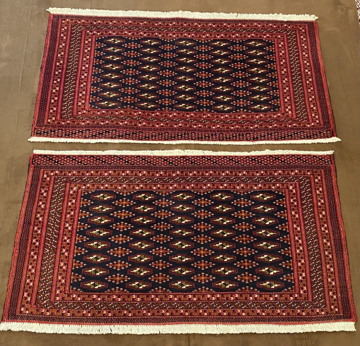 Tappeto Persiano Turkomen Coppia 125 x 63 , 122 x 65 cm