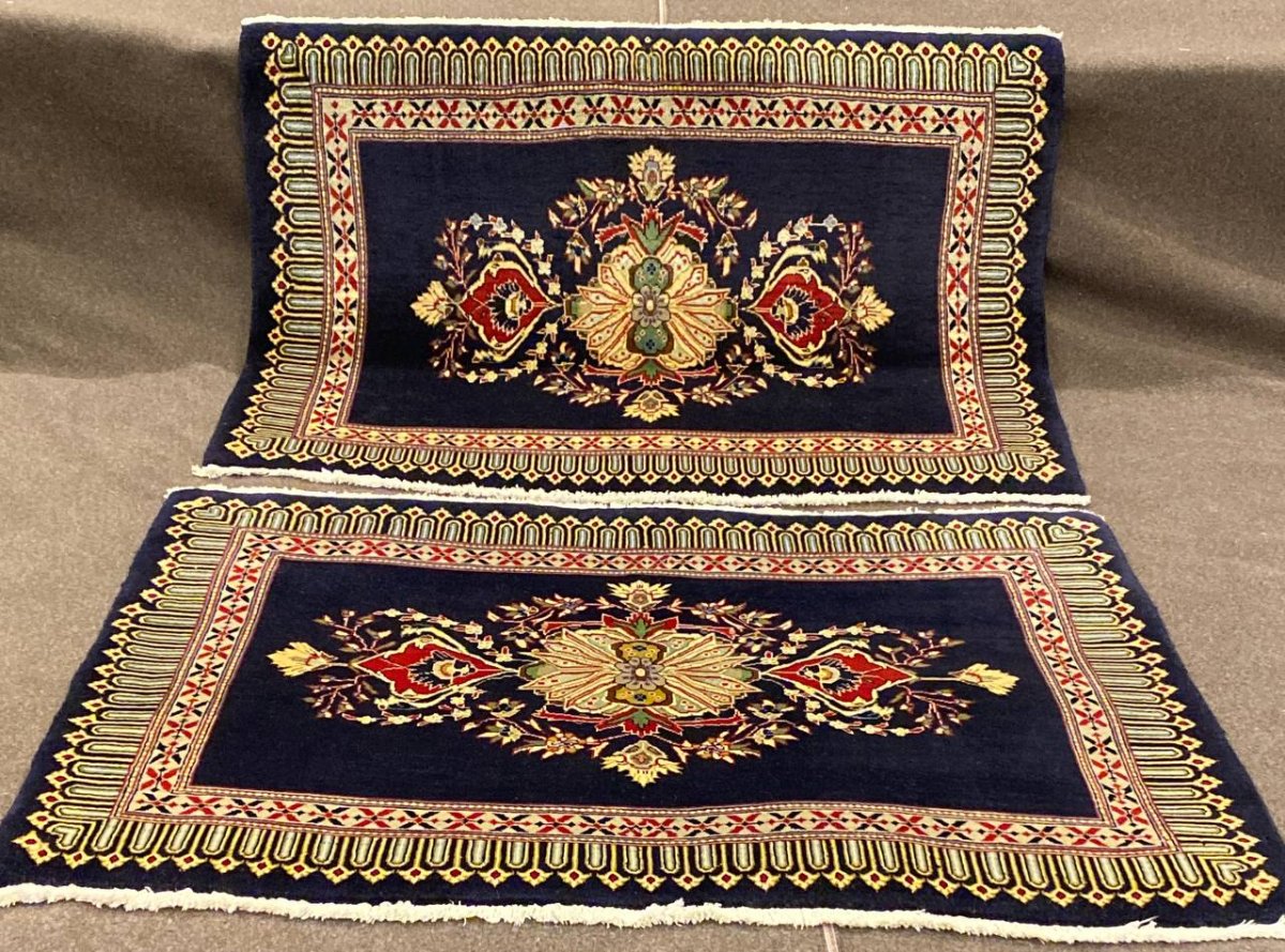 Coppia Tappeto Persiano Kashan 110 x 80 cm
