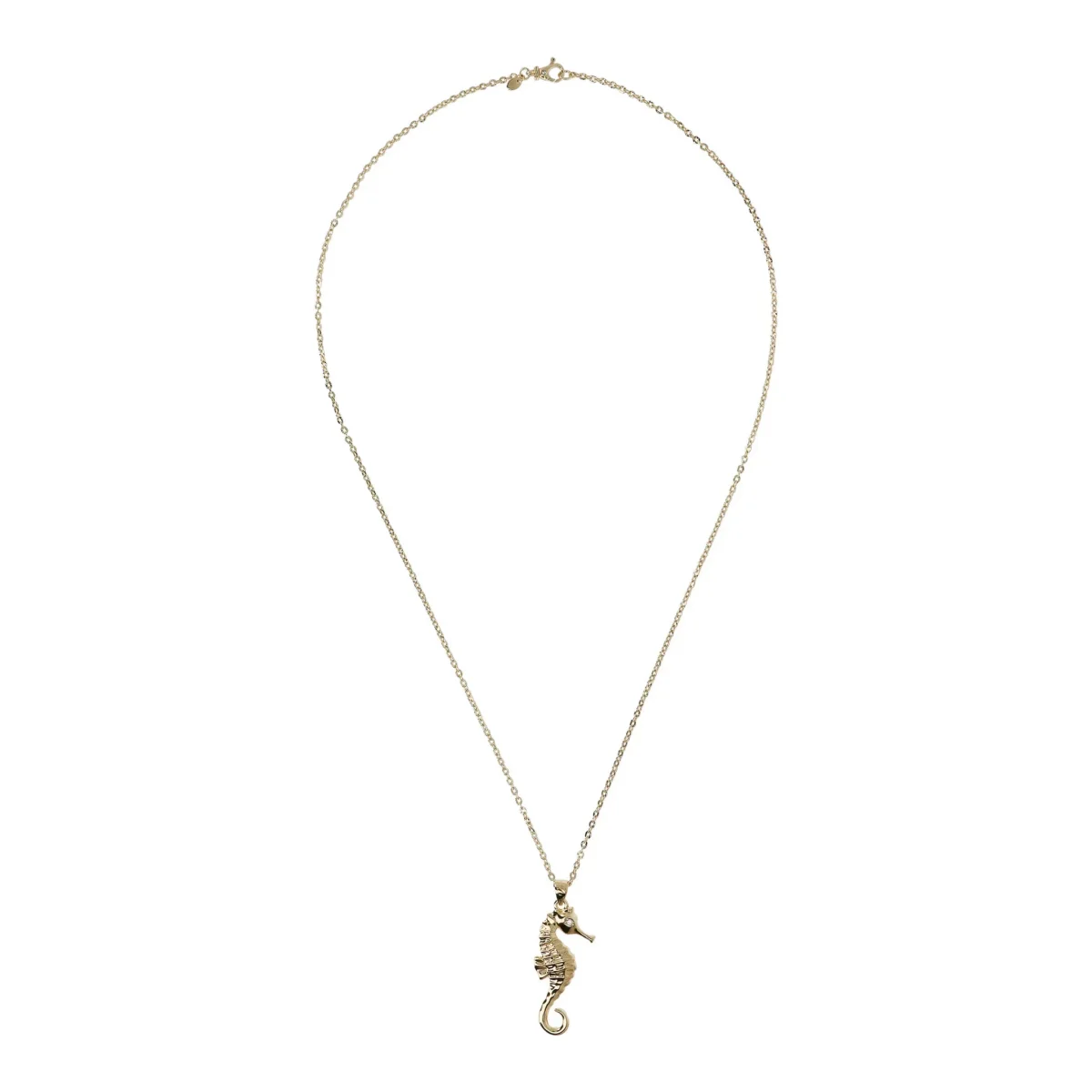 Collana Catena Forzatina Diamantata con Ciondolo Cavalluccio Marino e Cubic Zirconia - immagine 4