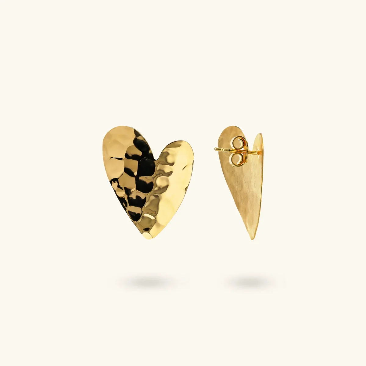 Orecchini Cuore a Lobo Martellati - immagine 4