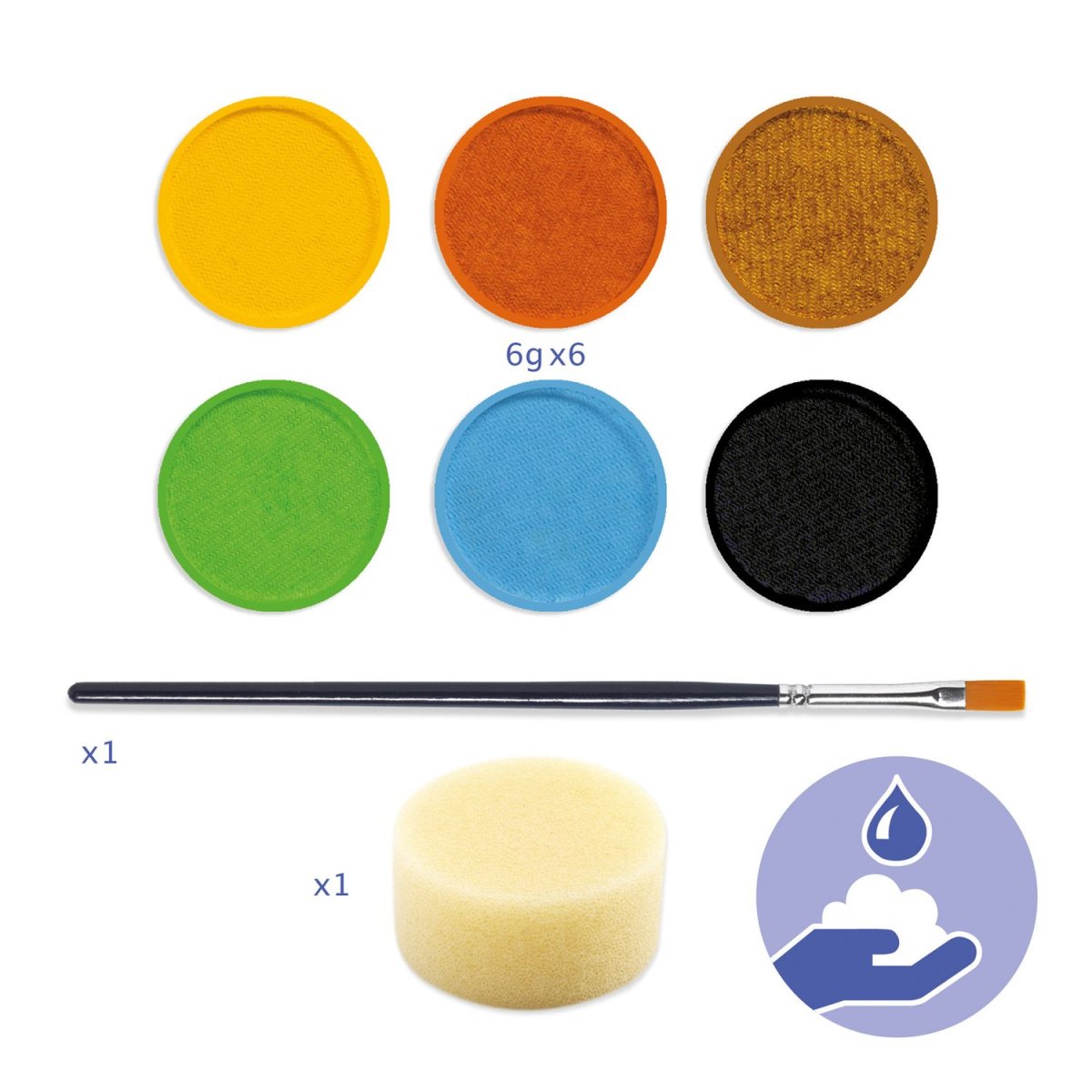 Palette 6 colori per decorare il viso
