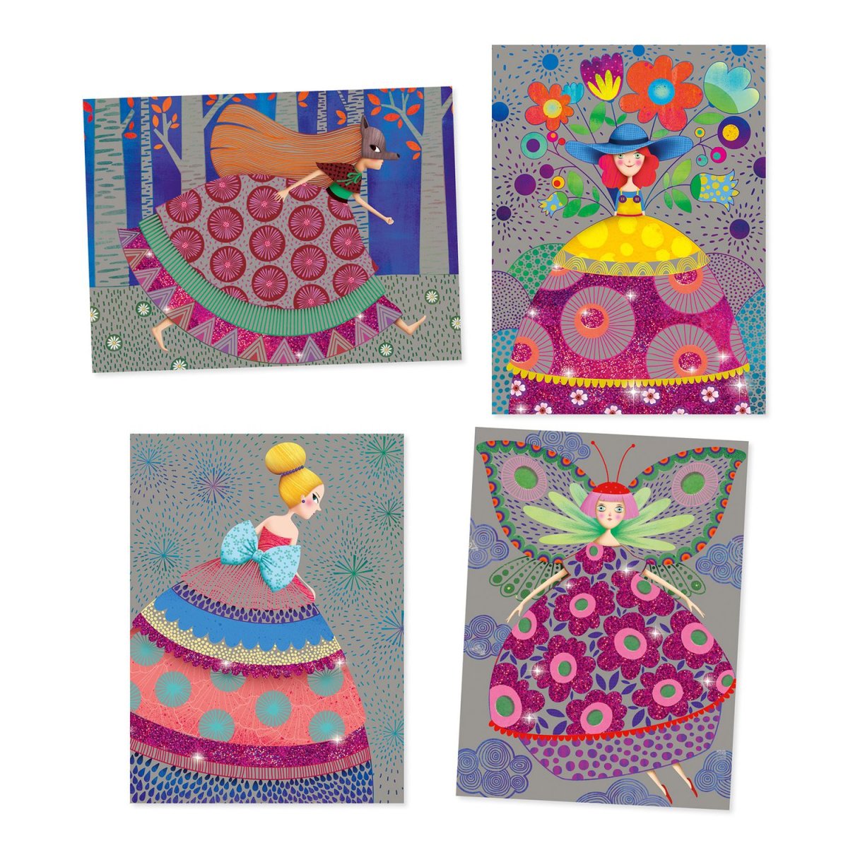 Kit creativo con 4 carte da grattare The beauties’ ball